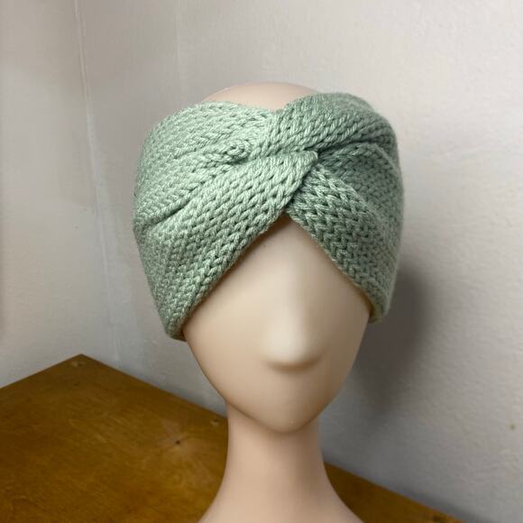Ear Warmer Twisted Green Knitted Headband Women Hairband Winter Holiday Gift - Picture 7 of 9